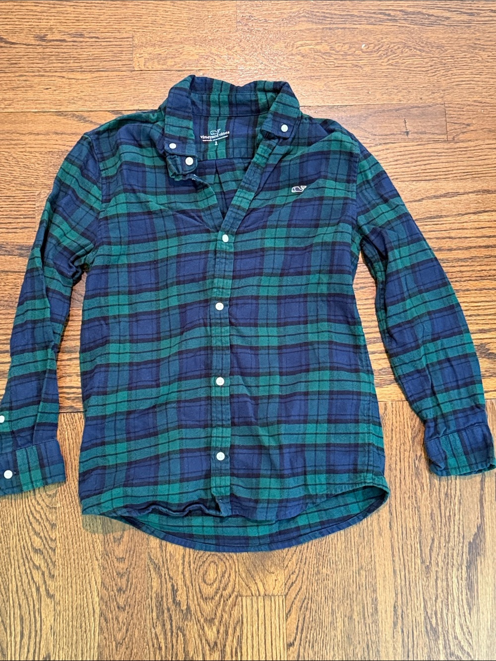 Vineyard Vines Boys' Blue & Green Plaid Button-Down Shirt
